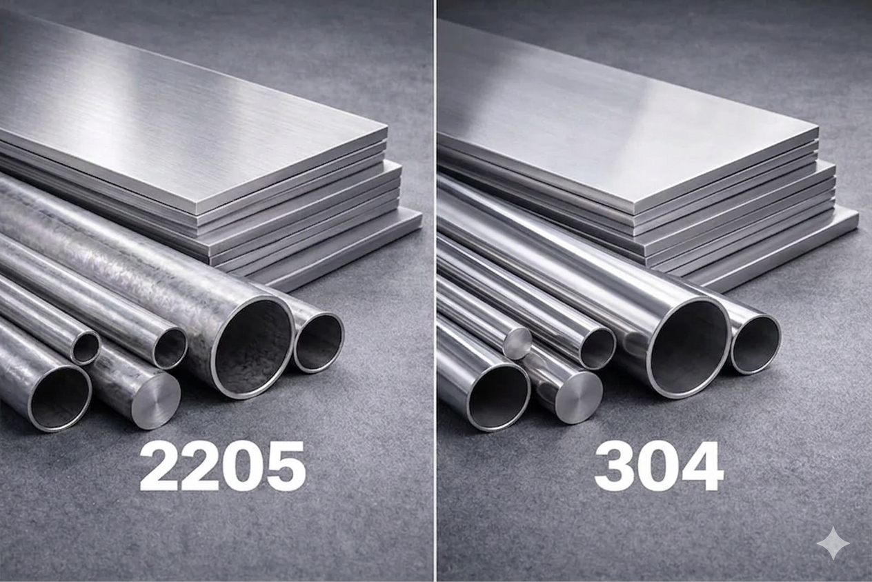 Comparison of 316L stainless steel, duplex 2205 and super duplex 2507 for material selection in industrial fabrication