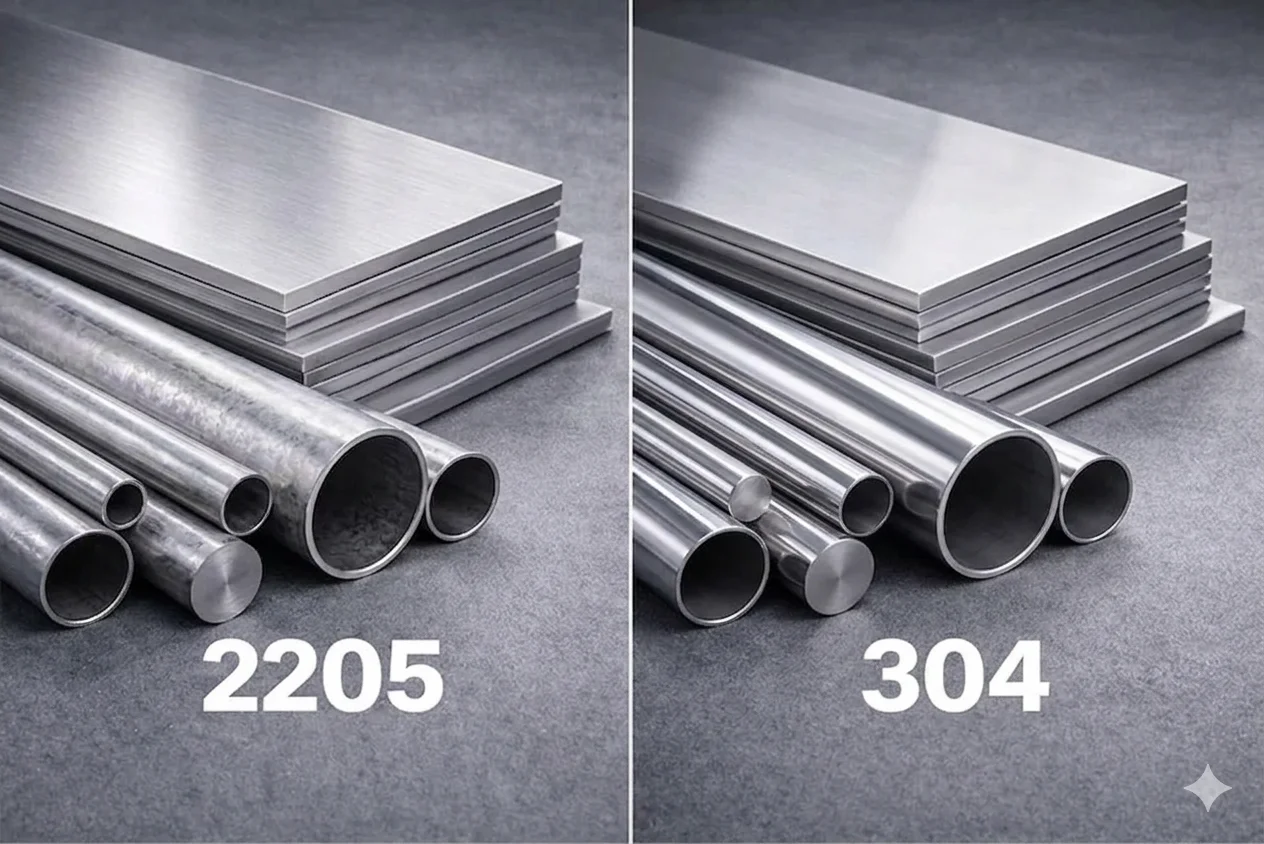 Comparaison acier inoxydable 316L duplex 2205 et super duplex 2507 pour sélection de matériau en fabrication industrielle